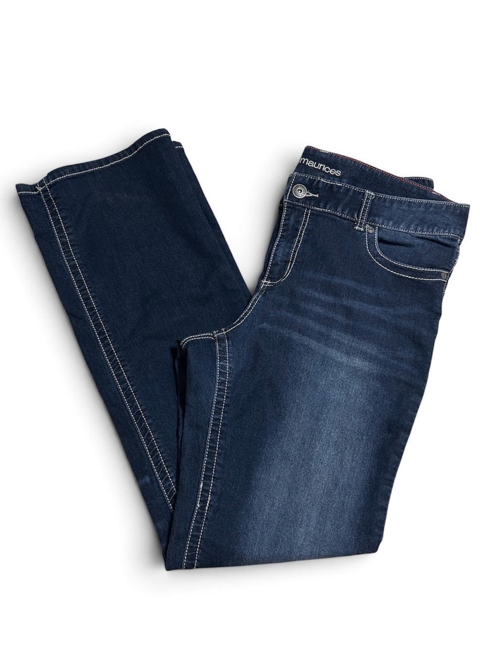 Maurices Women's Straight Leg Jeans - Dark Blue Denim Mid Rise 16R